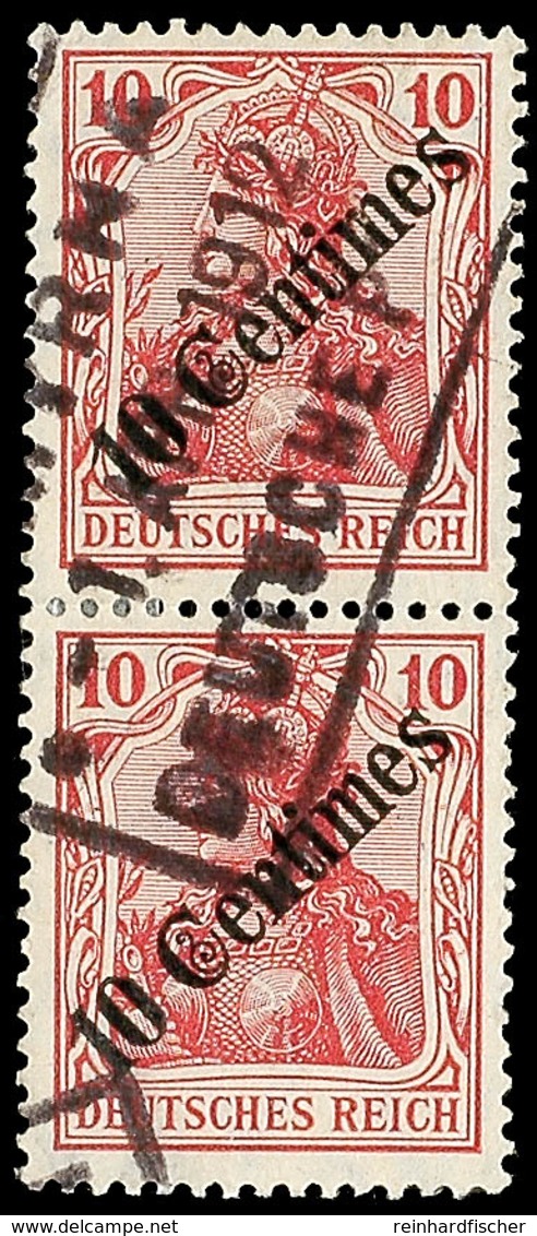 SMYRNA DP ** 1. APR.1912, Klarer Abschlag Des Rosinenstempels Auf Losem, Senkrechten Paar Der Mi.-Nr. 49, Eckbug, Katalo - Deutsche Post In Der Türkei