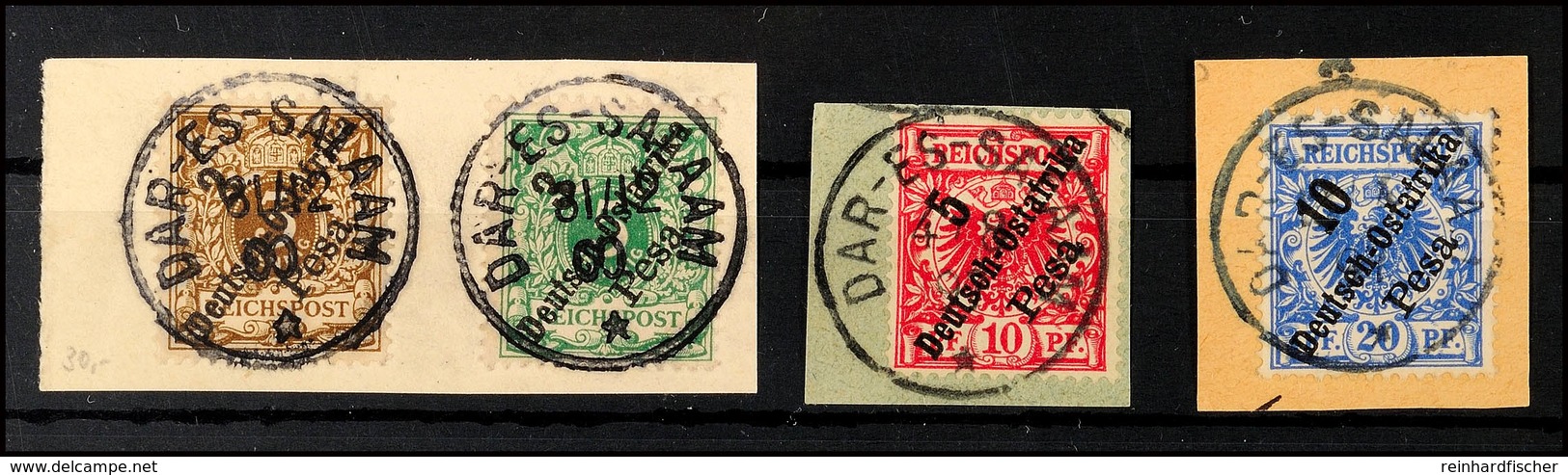 DAR-ES-SALAAM, 3 Feinste Briefstücke Mit Stempel 2, Katalog: 6/9 BS - Deutsch-Ostafrika