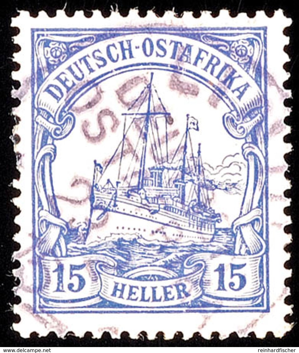LINDI 23 2 15 (Kriegsdatum) Auf 15 Heller Schiffszeichnung Mit Wz., Katalog: 33 O - Deutsch-Ostafrika