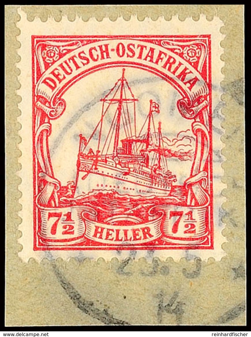 NGOMENI 23.5 14, Klar Auf Briefstück 7½ Heller Kaiseryacht, Katalog: 32 BS - Deutsch-Ostafrika