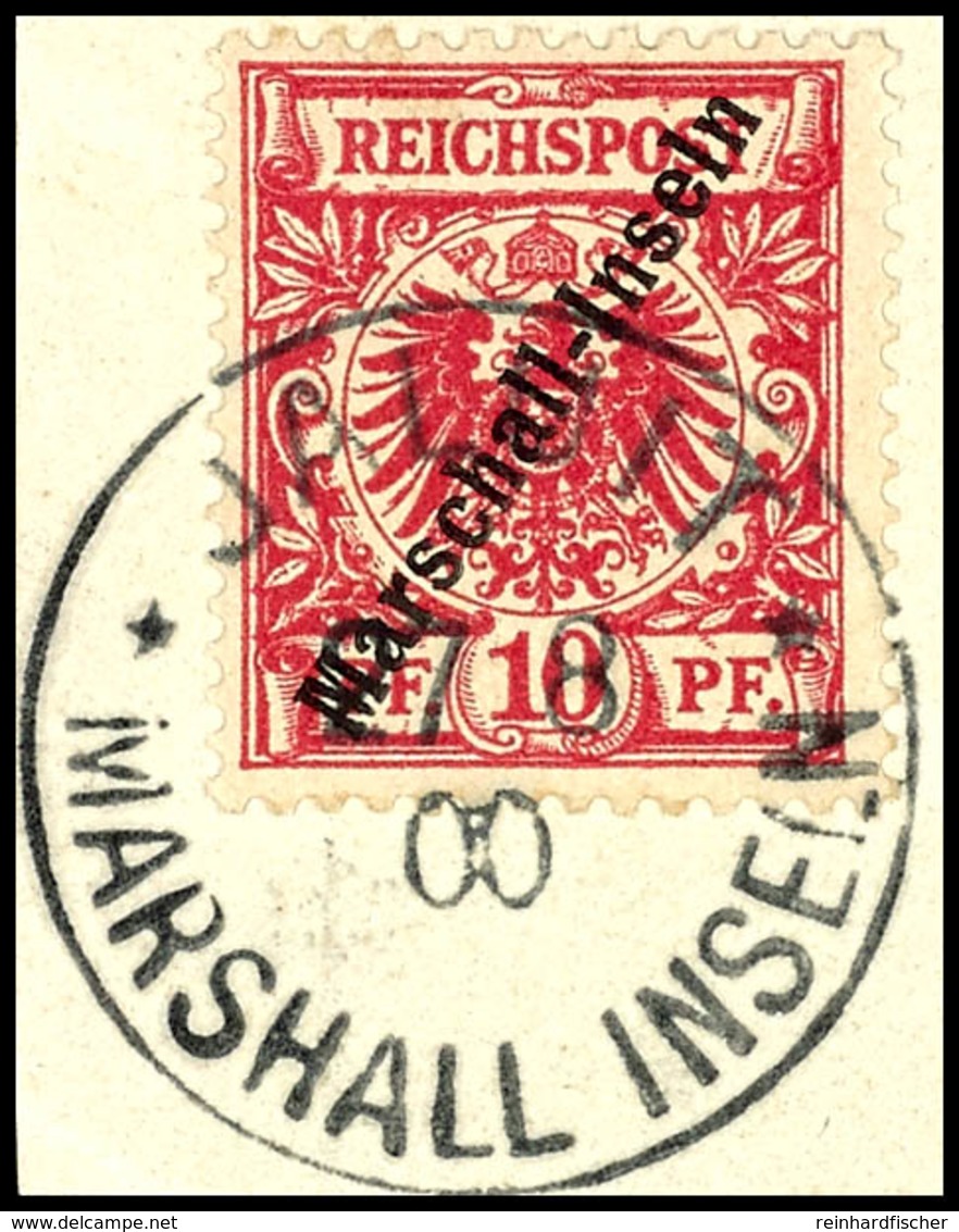 10 Pf. Berliner Ausgabe Tadellos Auf Briefstück, Stempel Sorte II, Mi. 70,--, Katalog: 3II BS - Marshall-Inseln
