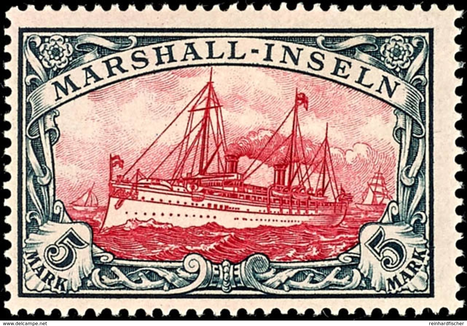 5 M. Kaiseryacht Ohne Wz., Tadellos Ungebraucht, Mi. 200.-, Katalog: 25 * - Isole Marshall