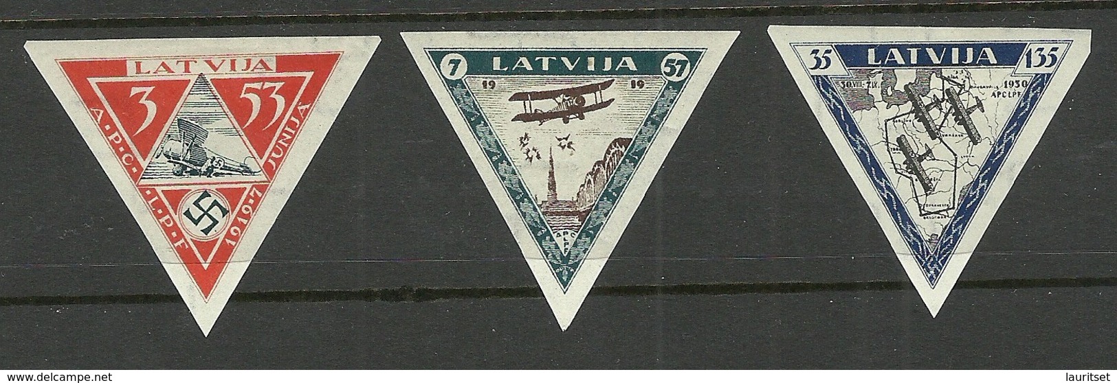 LATVIA 1933 Michel 225 - 227 B * - Lettland