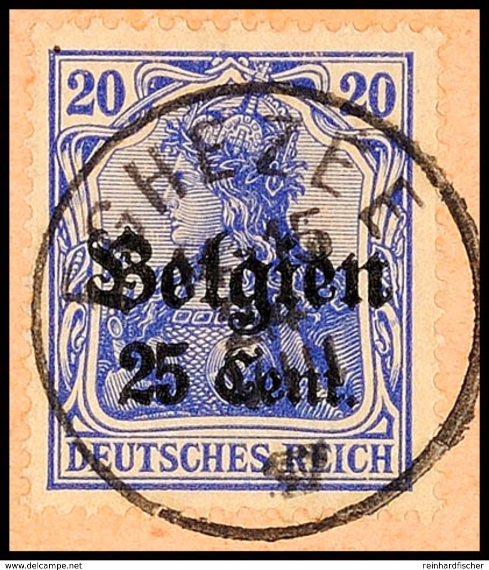 "EGHEZEE 24 VIII 17", Klar Und Zentr. Auf Paketkartenausschnitt 25 C., Katalog: 18 BS - 1. WK