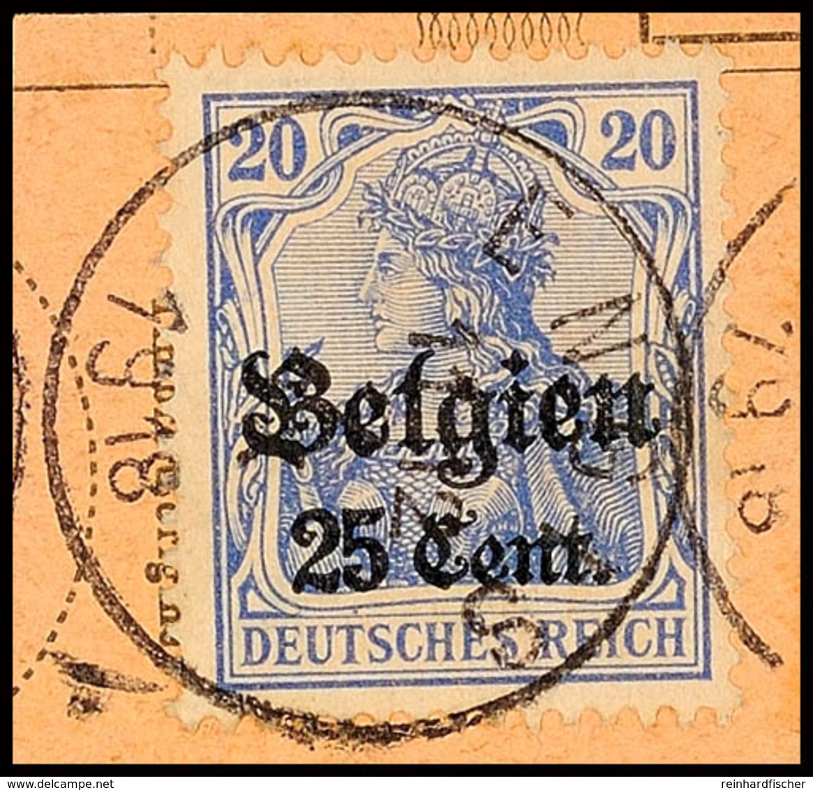 "ENGIS 7 IX 1918",  Klar Auf Postanweisungsausschnitt 25 C., Katalog: 18 BS - Primera Guerra Mundial