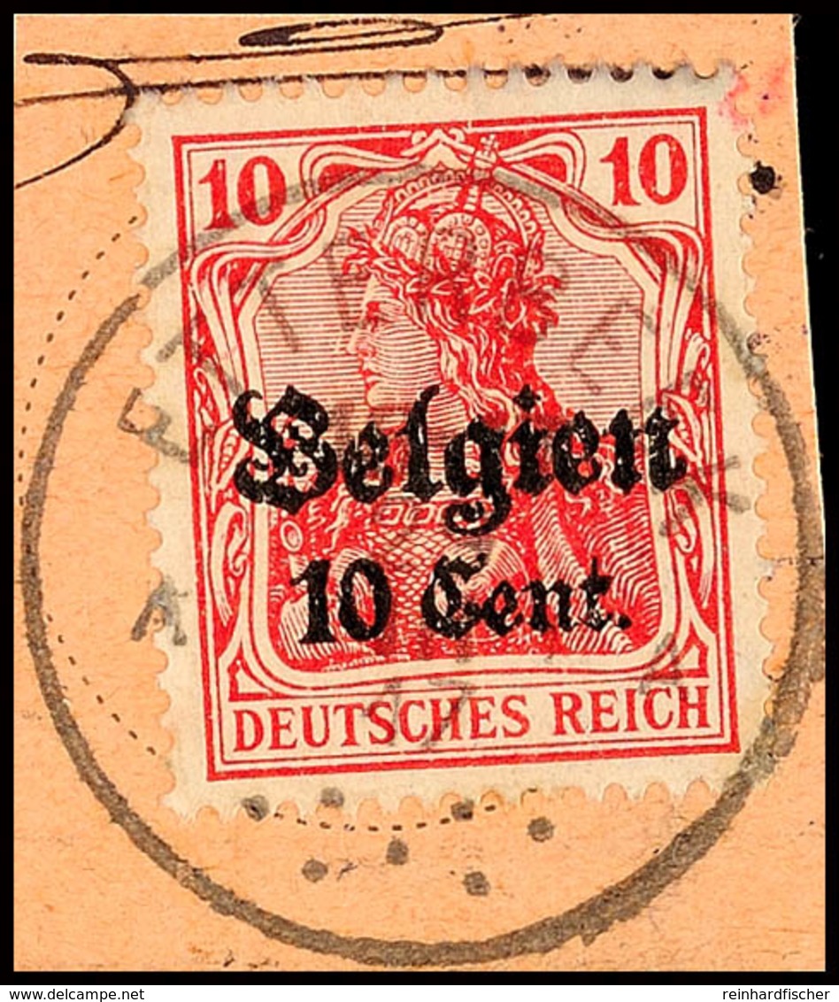 "ETTERBEEK 29 III 17", Klar Auf Postanweisungsausschnitt 10 C., Katalog: 14 BS - 1. WK