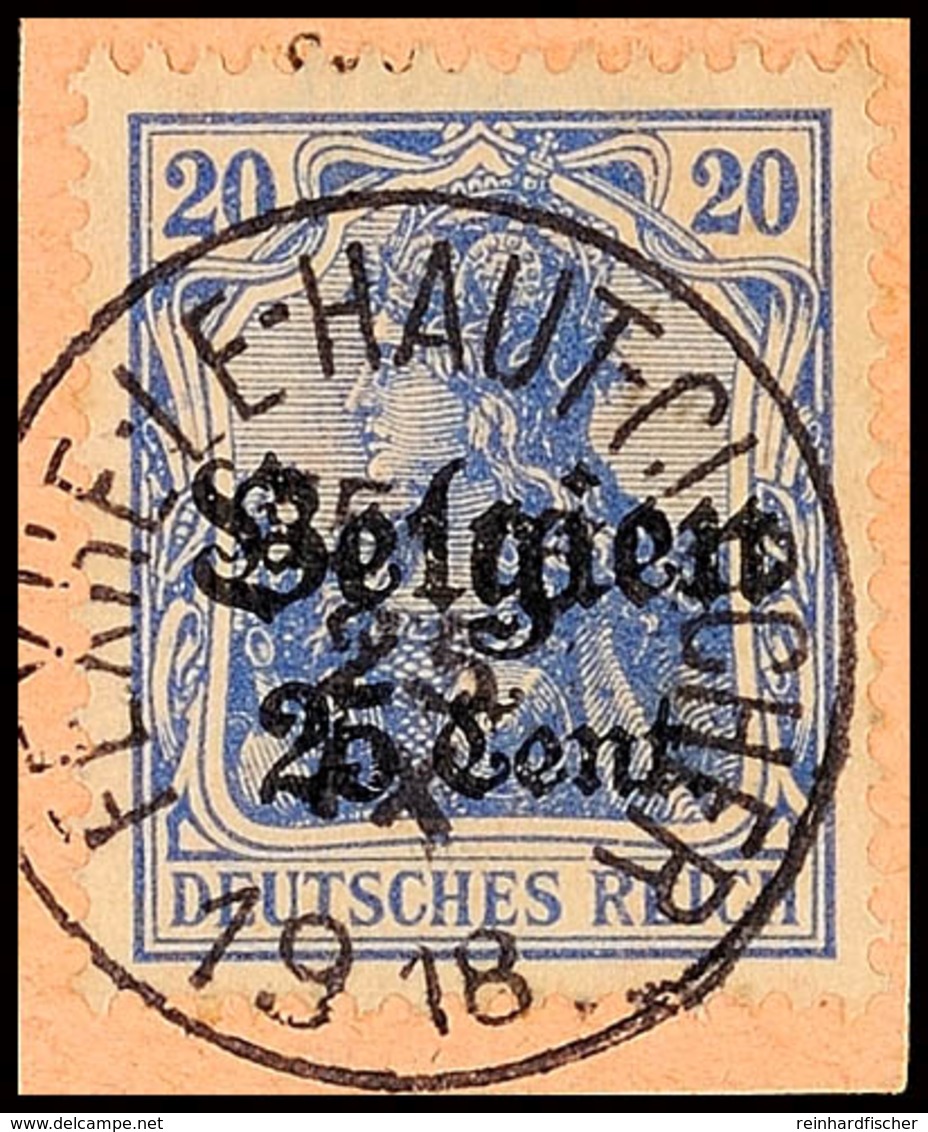 "FEXHE-LL-HAUT-CLOCHER 25 IX 1918", Klar Und Zentr. Auf Postanweisungsausschnitt 25 C., Katalog: 18 BS - 1. WK