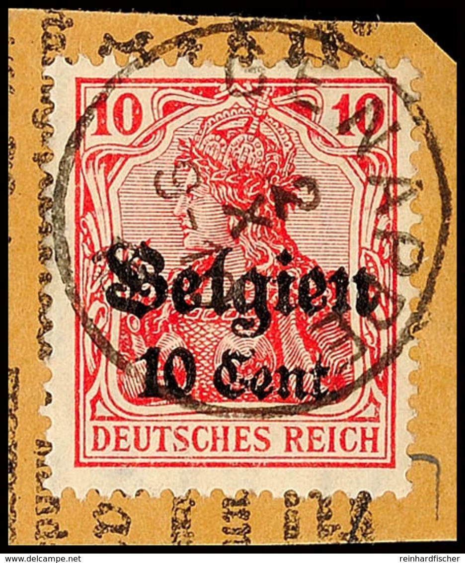 "GENAPE 2 X 18"; Klar Auf Paketkartenausschnitt 10 C., Katalog: 14 BS - 1. WK
