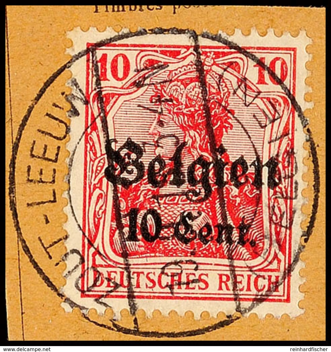 "ZOUT-LEEUW 19.9.18", Klar Und Zentr. Auf Postanweisungsausschnitt 10. C., Katalog: 14 BS - 1. WK