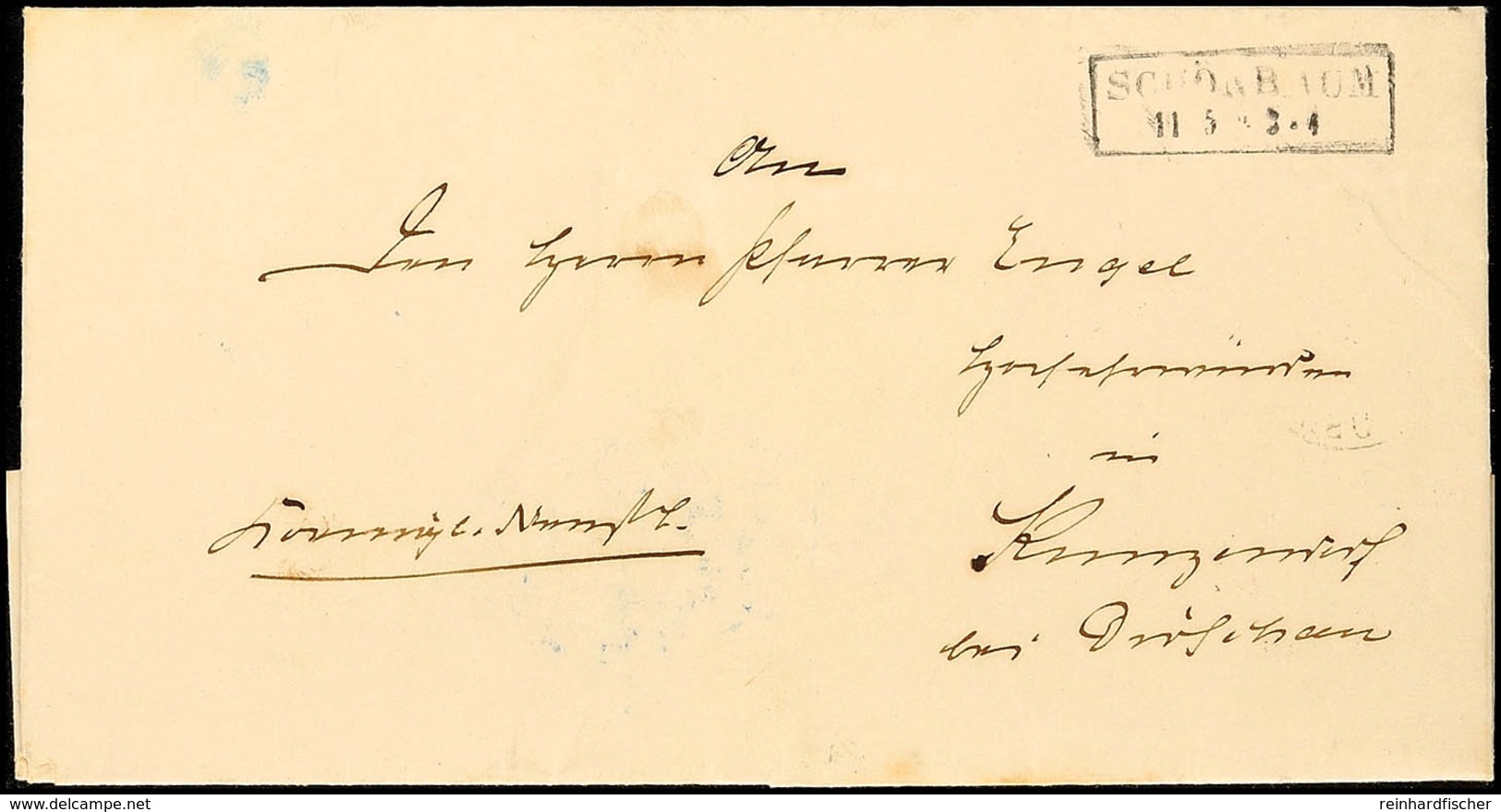 SCHÖNBAUM 11 5 (1868), Preussen-Ra2 Auf Dienstbrief Nach Kunzendorf, Vollständiger Briefinhalt  BF - Sonstige & Ohne Zuordnung