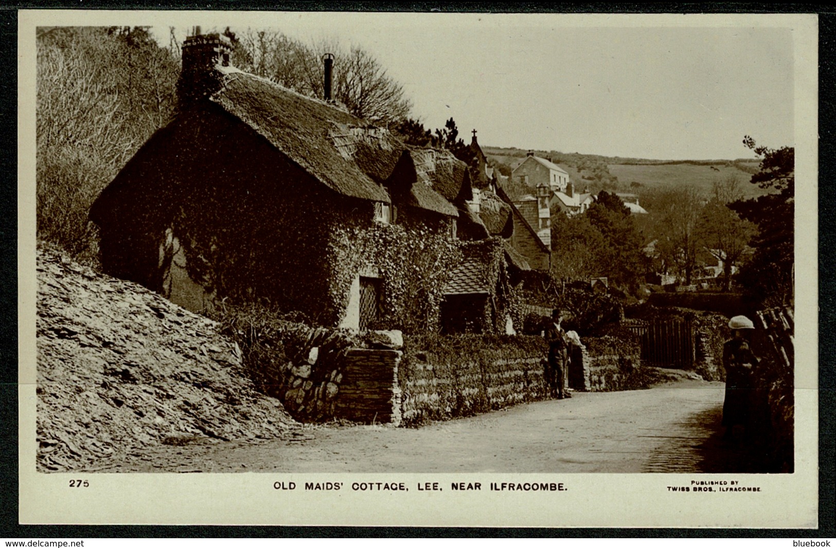 Ref 1248 - Real Photo Postcard - Man Outside Old Maid's Cottage - Lee Near Ilfracombe Devon - Ilfracombe