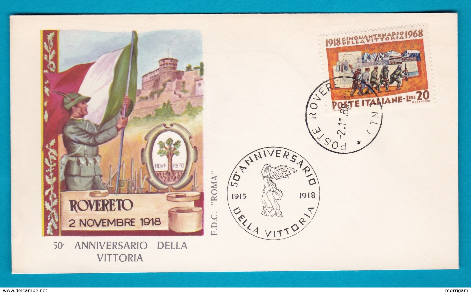 1968 - FDC Roma - Anniversario Della Vittoria - No VG Annullo Rovereto - FDC