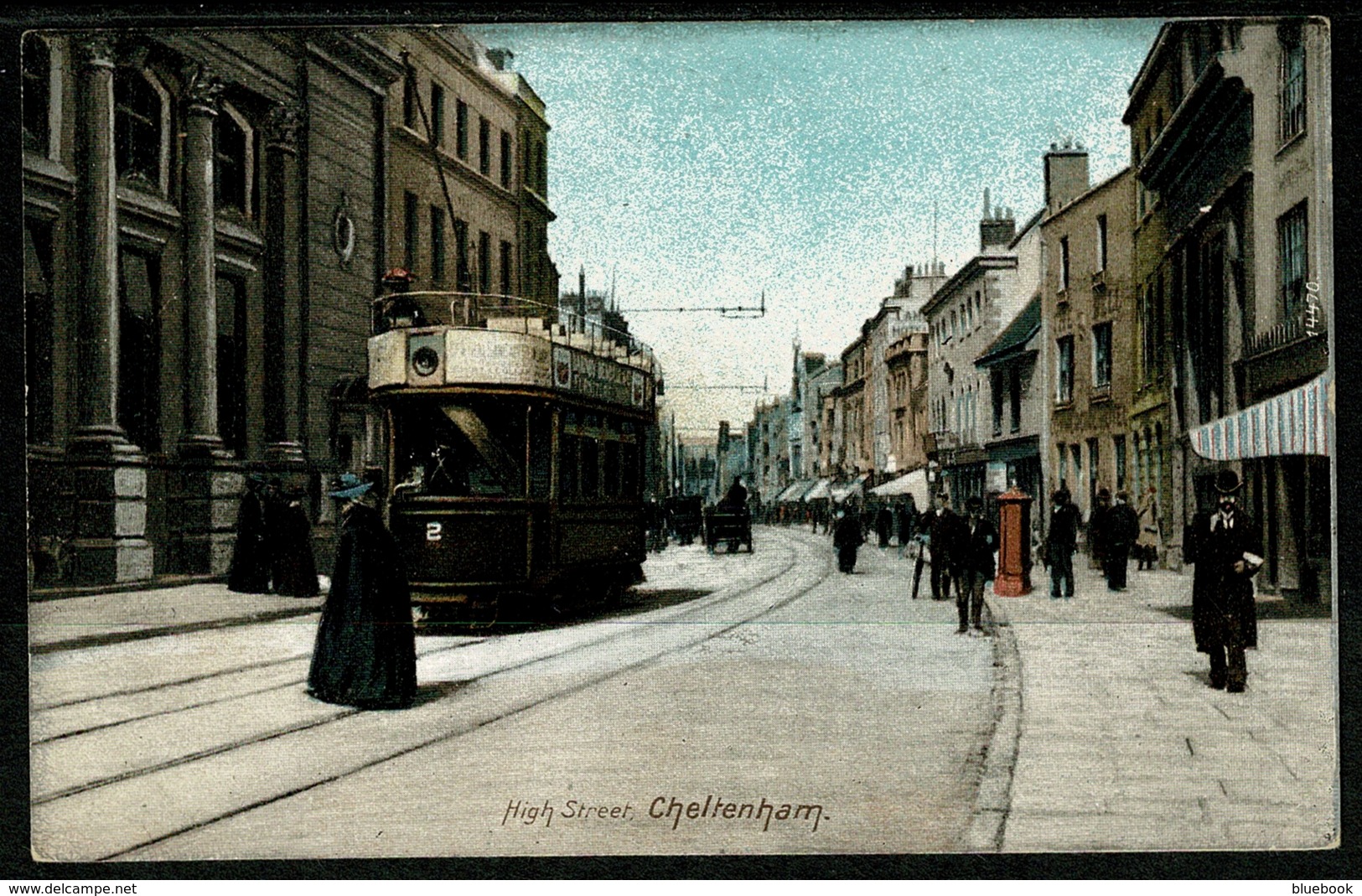 Ref 1248 - Early Wrench Postcard - Tram On Cheltenham High Street - Gloucestershire - Cheltenham