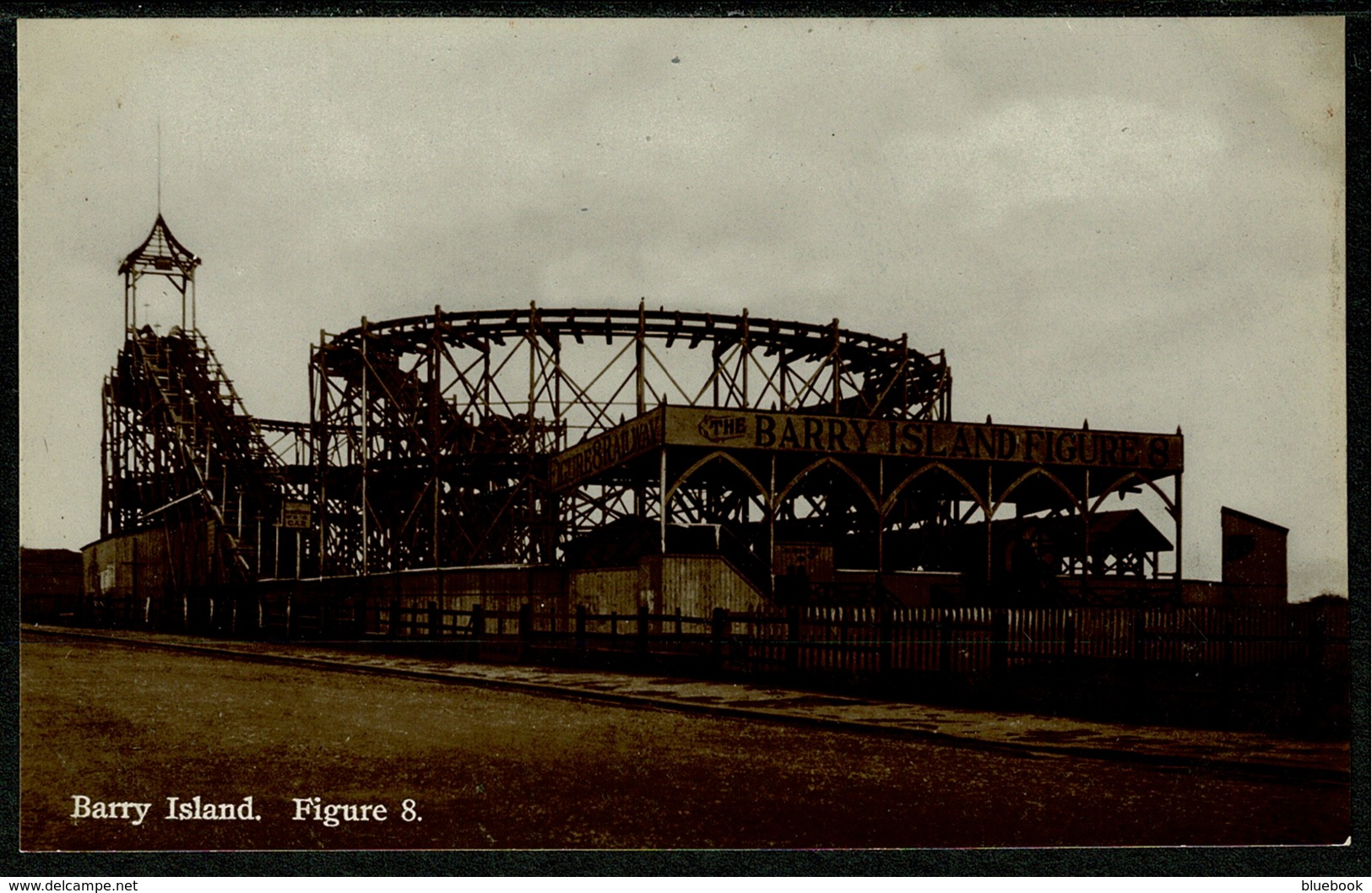 Ref 1248 - Super Real Photo Postcard - Barry Island Figure 8 Roller Coaster Glamorgan Wales - Glamorgan