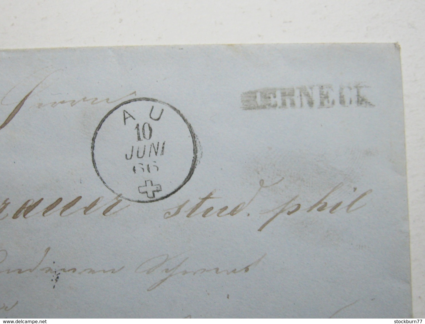 1866 ,  BERNECK , Einzeiler Auf Brief Mit Stempel AU , Rs. Bahnpoststempel , Recht Selten - Lettres & Documents