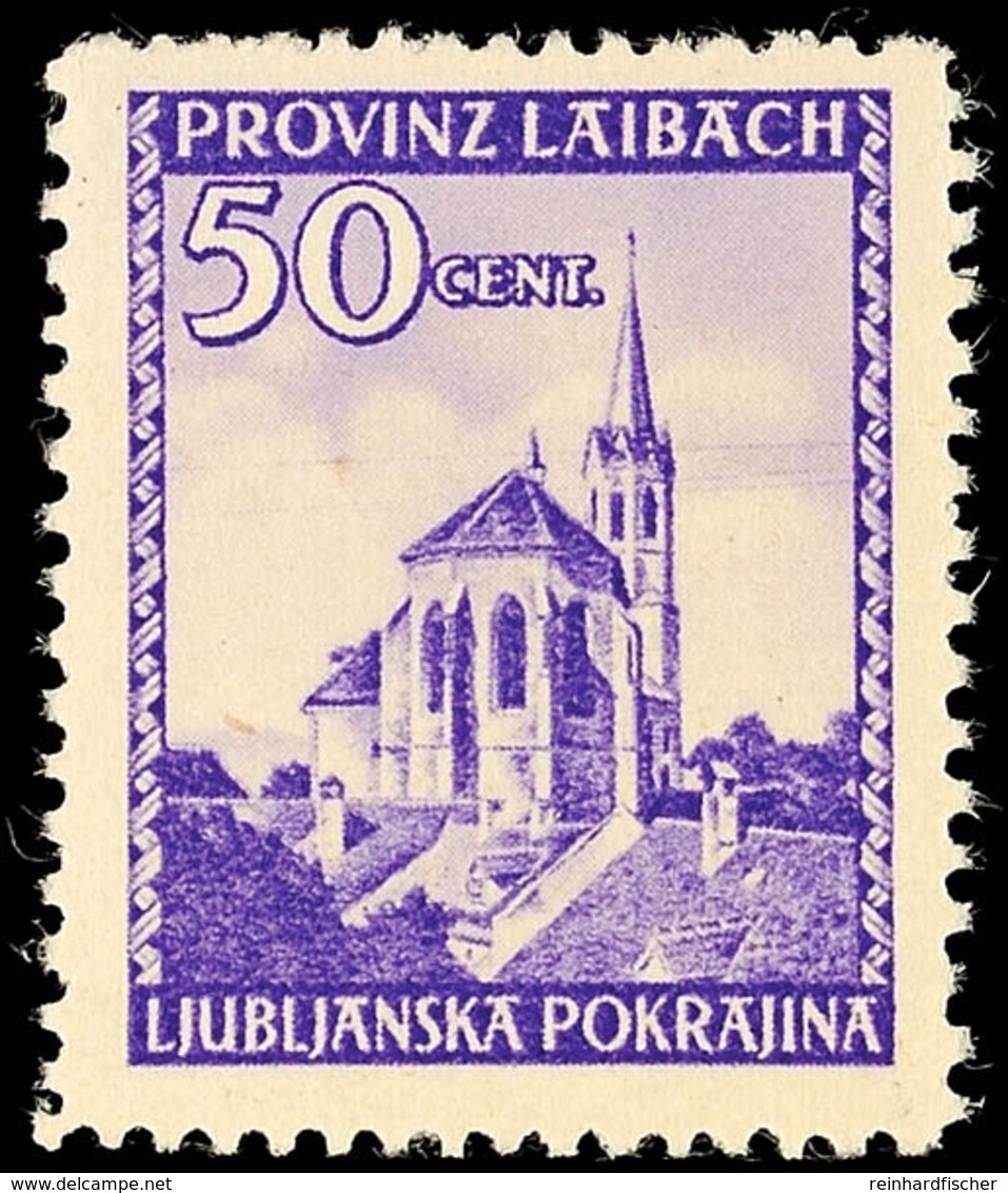 50 C Violett Mit Plattenfehler "Telegraphendrähte" Tadellos Postfrisch, Dopp. Gepr. Krischke, Mi. 140.-, Katalog: 49I ** - Sonstige & Ohne Zuordnung