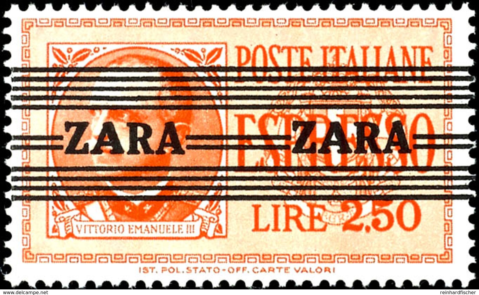 2,50 Lire Freimarke Mit  Aufdruck "Zara" In Type III (Feld 81-82 Der Überdruckplatte), Tadellos Postfrisch, Auflage Nur  - Duitse Bez.: Zara