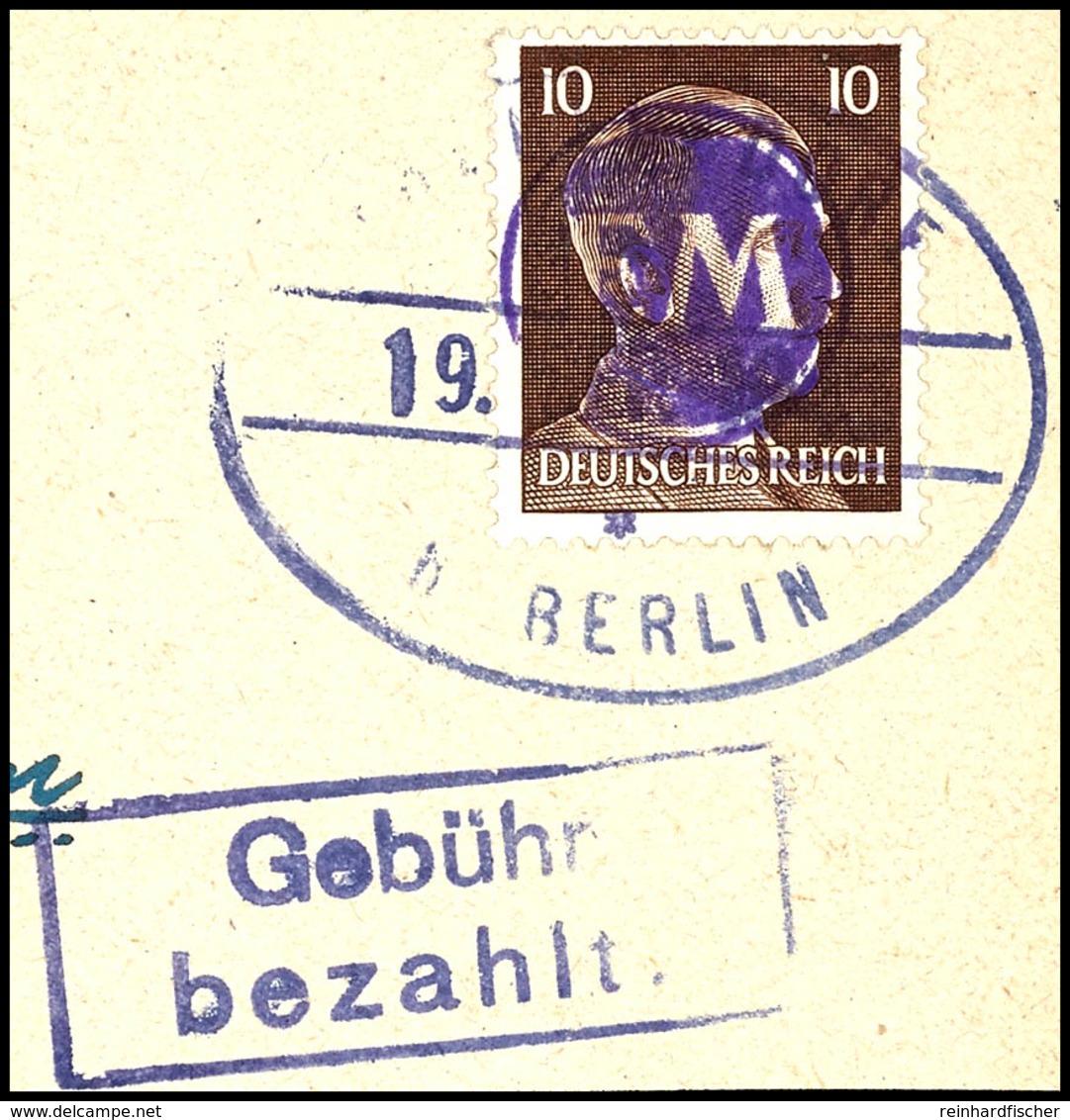 10 Pf. Stahlstich A. Briefstück, Gepr. Busch, Mi. 400.-, Katalog: 24 BS - Fredersdorf-Vogelsdorf