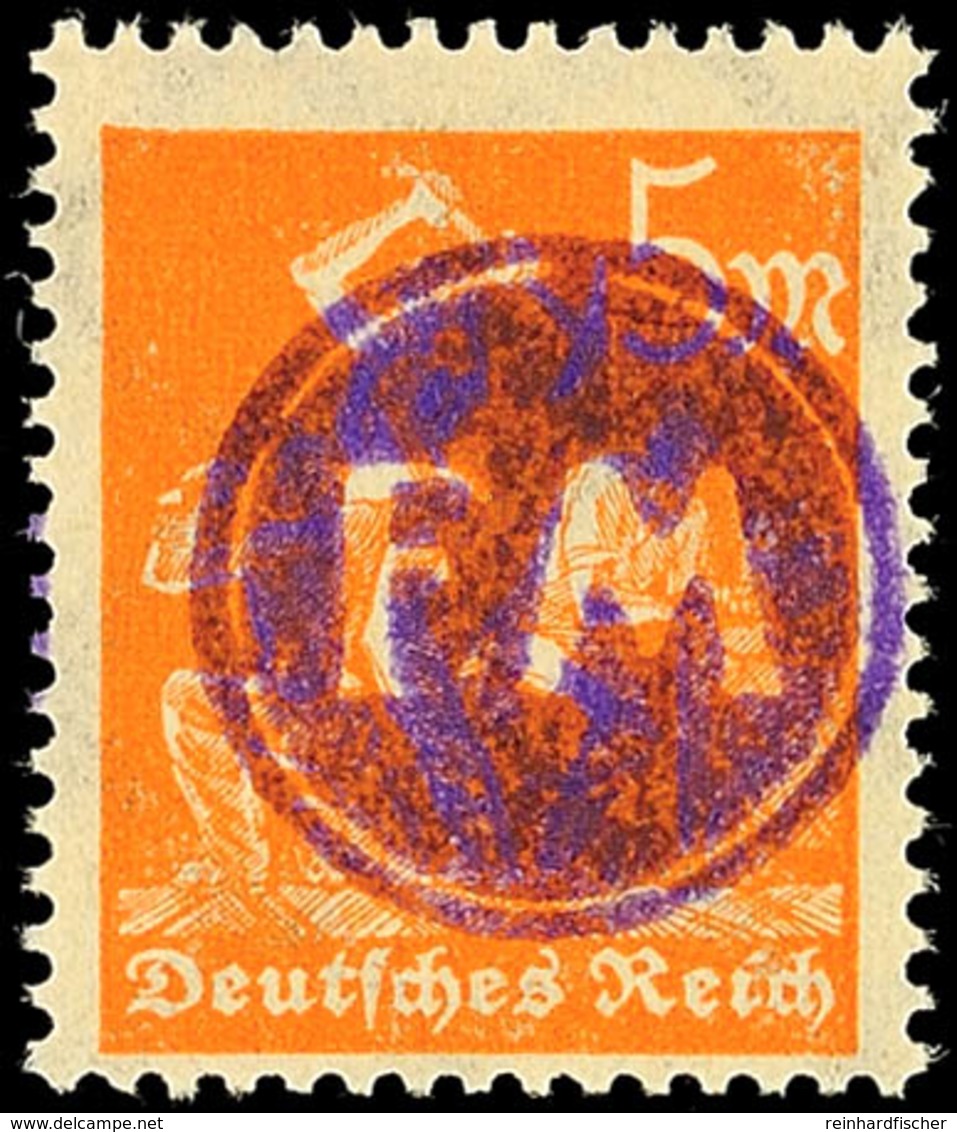 5 Mark Orange Mit Fehlendem Wertaufdruck "12", Tadellos Postfrisch, Gepr. Zierer BPP, Katalog: 68F ** - Fredersdorf-Vogelsdorf