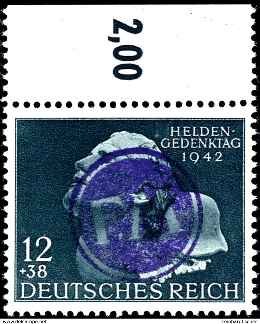 12 Pfg Heldengedenktag Mit Lokalem Aufdruck, Tadellos Postfrisch, Gepr. Zierer BPP, Katalog: F812 ** - Fredersdorf-Vogelsdorf