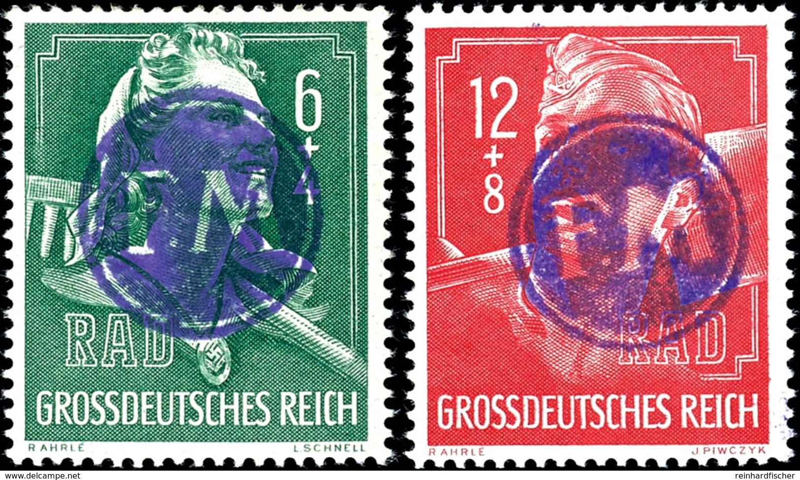 6 Pfg Und 12 Pfg Reichsarbeitsdienst Mit Lokalem Aufdruck, Tadellos Postfrisch, Gepr. Sturm, Katalog: F894/95 ** - Fredersdorf-Vogelsdorf