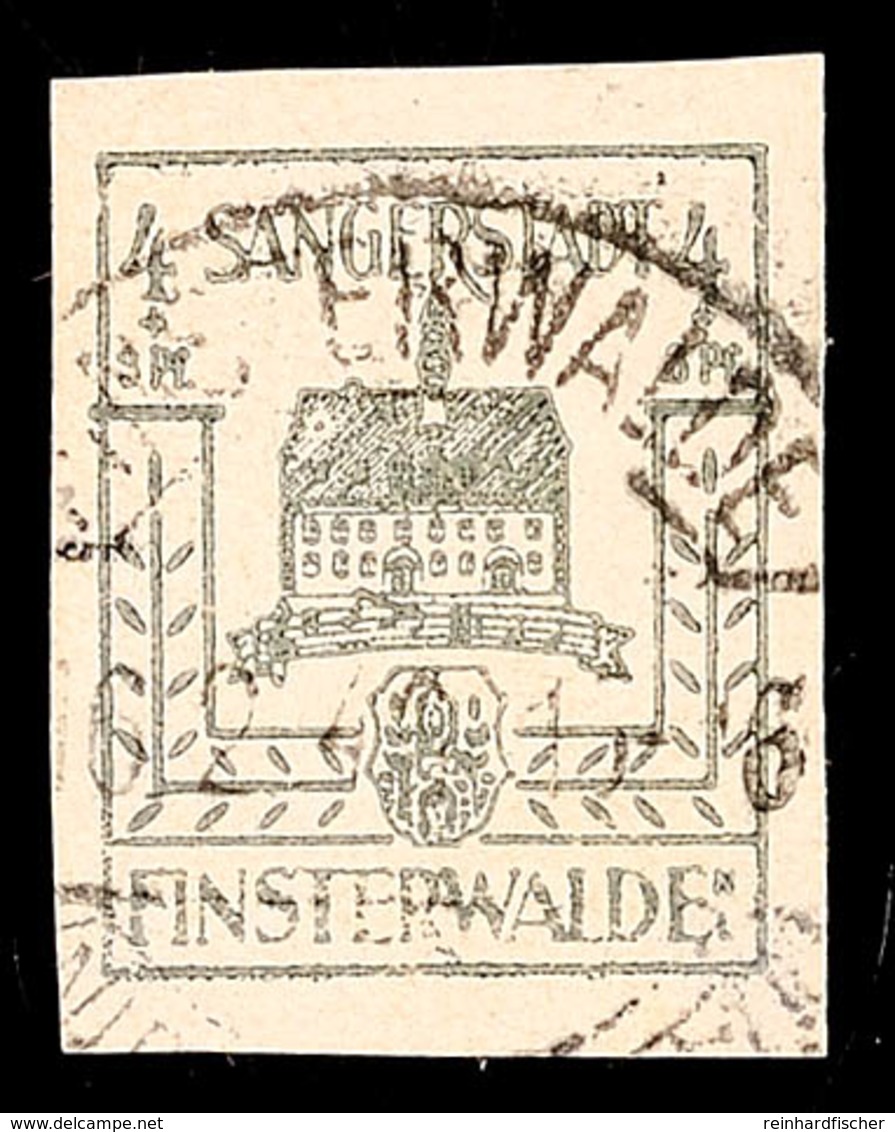 4 Pfg Dunkelgrüngrau, Auf Gestrichenem Papier, Tadellos Gestempelt, Mi. 110.-, Katalog: 2z O - Finsterwalde