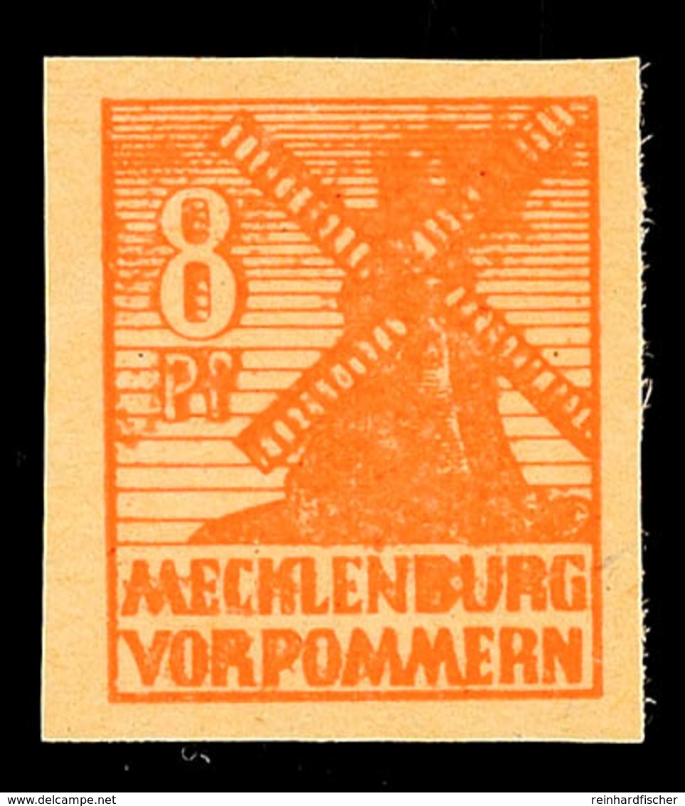 8 Pfg Abschied Auf Grauem Papier Mit Druck Auf Der Gummiseite, Tadellos Postfrisch, Gepr. Kramp BPP, Mi. 100,-, Katalog: - Andere & Zonder Classificatie