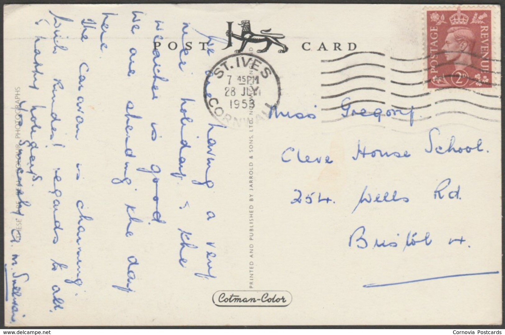 Multiview, St Ives, Cornwall, 1953 - Jarrold Postcard - St.Ives