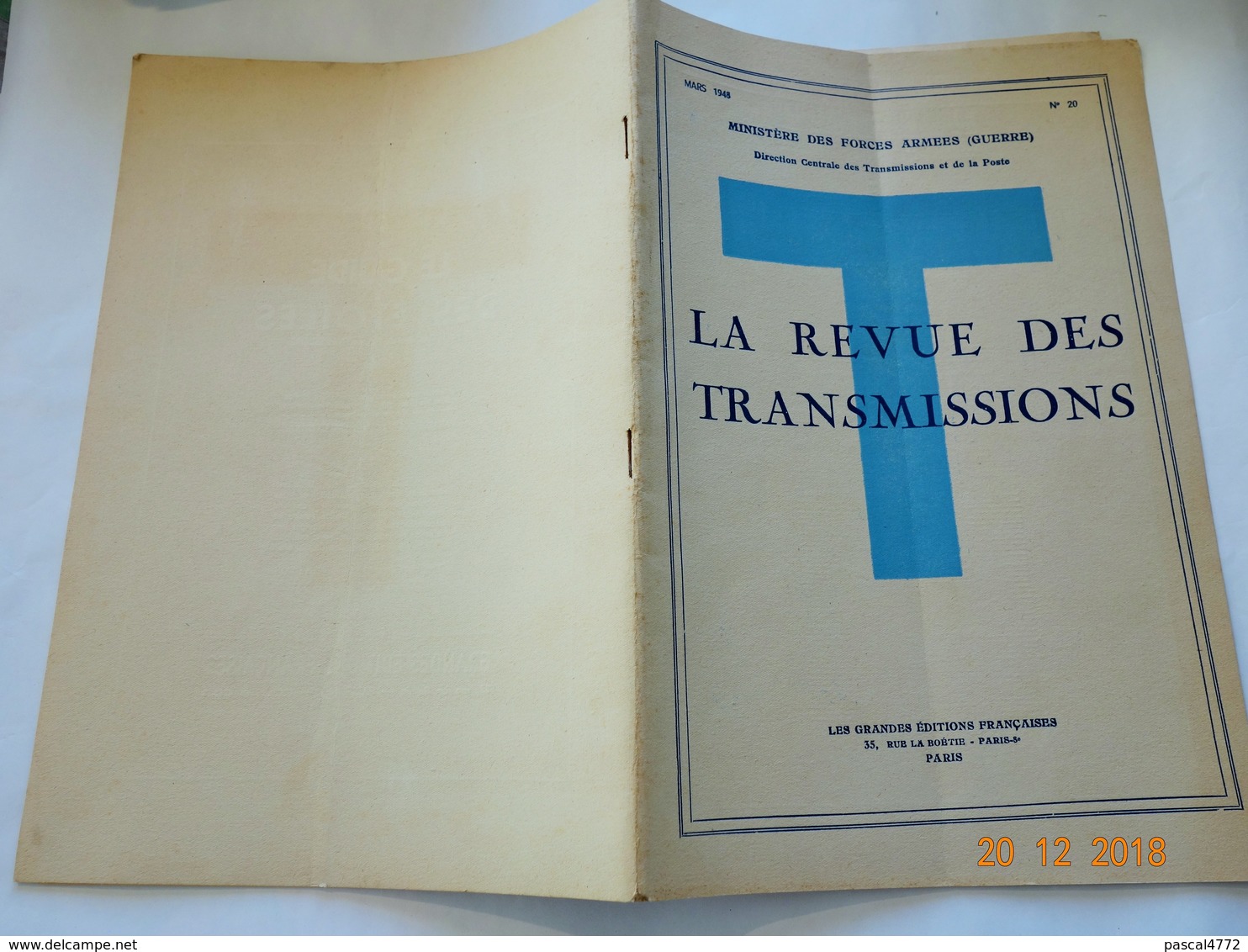 MINISTERE DES FORCES ARMEES GUERRE LA REVUE DES TRANSMISSIONS MARS 1948  N° 20 TELECOMUNICATION  POSTE - Français