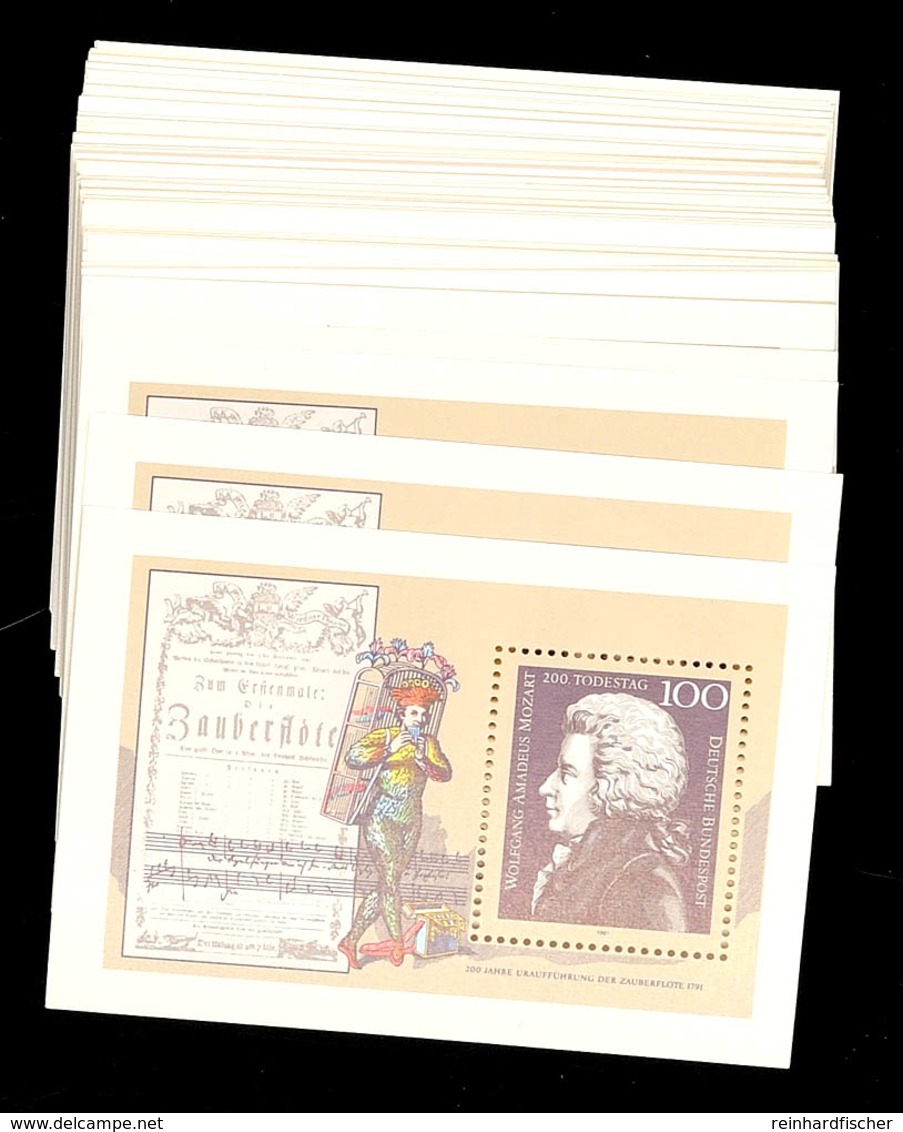 100 Pfg Block-Ausgabe 200. Todestag Von Wolfgang Amadeus Mozart, 100 Stück Postfrisch, Katalog: Bl.26 ** - Altri & Non Classificati