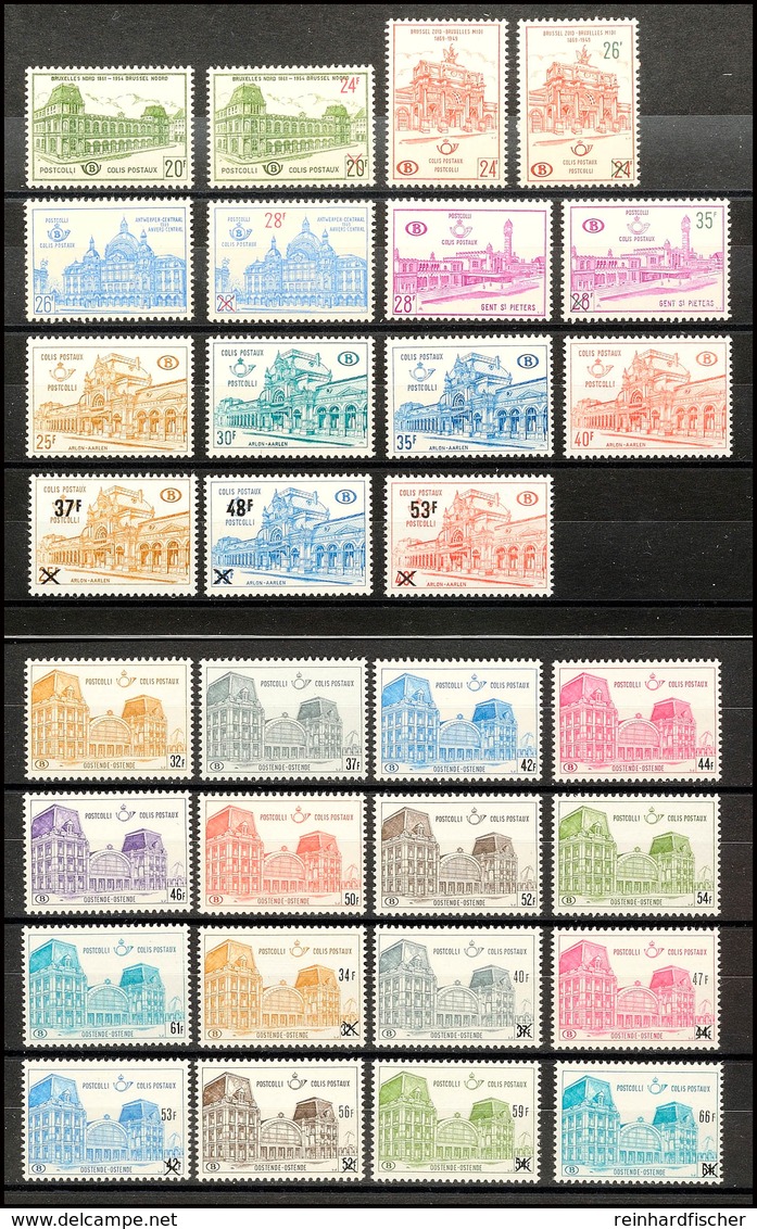 1959 - 1971 Bahnhöfe, 30 Verschiedene Tadellos Postfrische Marken, Mi. 269.-, Katalog: 52/82 ** - Sonstige & Ohne Zuordnung