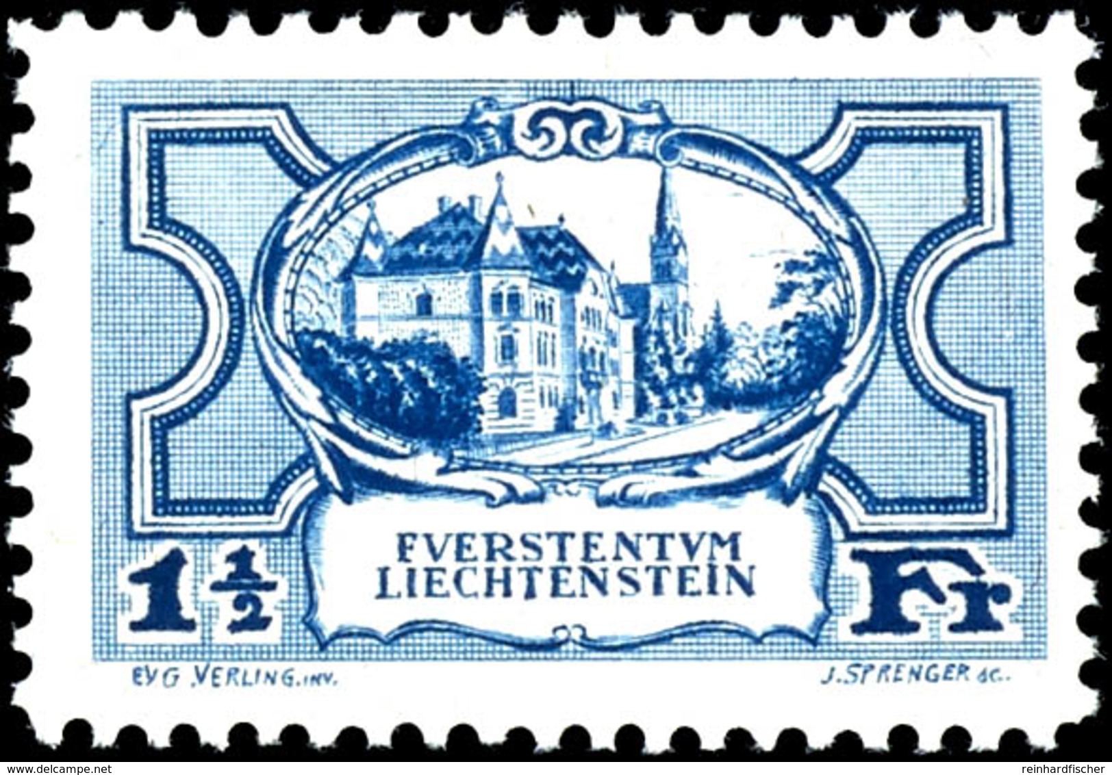 1925, 1 1/2 Fr. Regierungsgebäude, Postfrisch, Mi. 360.-, Katalog: 71 ** - Liechtenstein