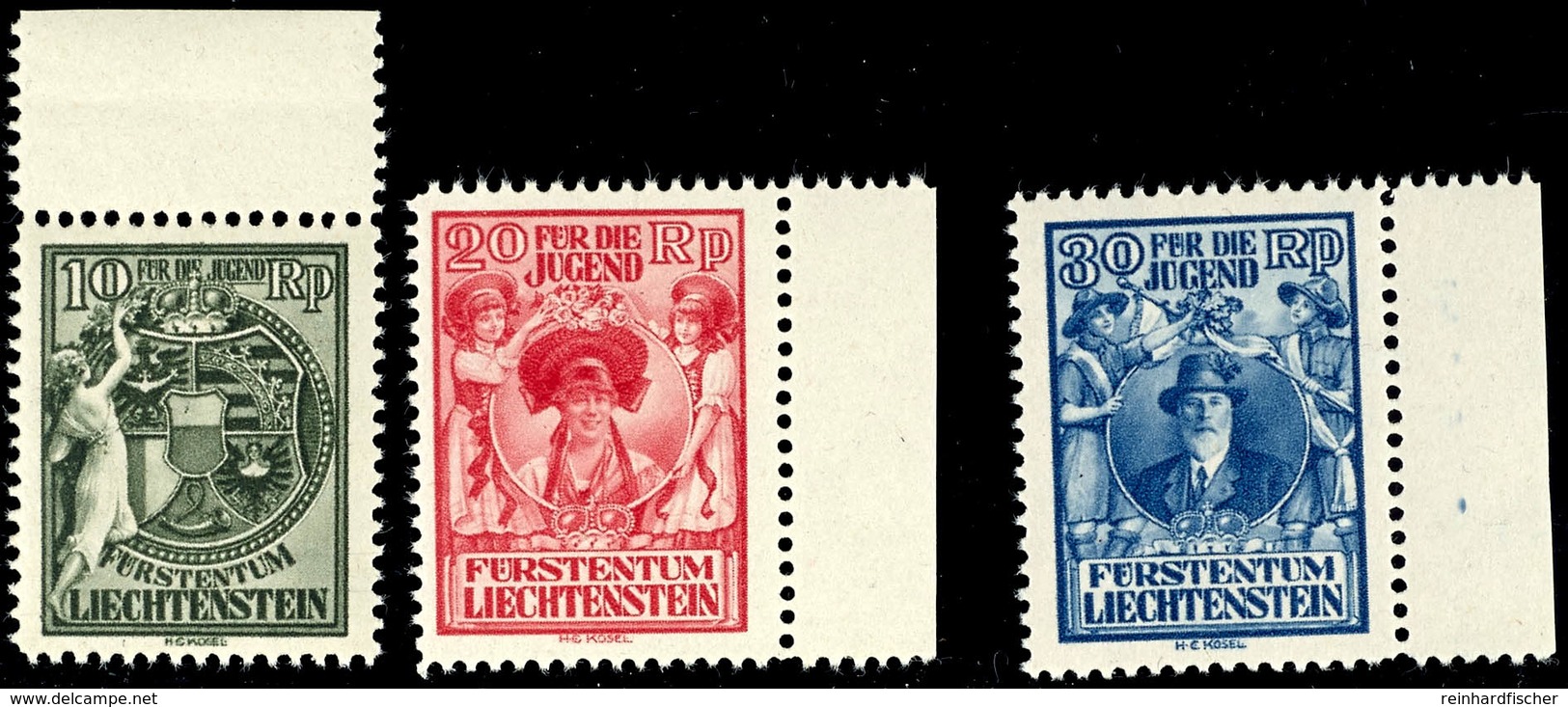 1932, Jugendfürsorge Kpl. Tadellos Postfrisch Mit Rändern, Mi. 220,--, Katalog: 116/18 ** - Liechtenstein