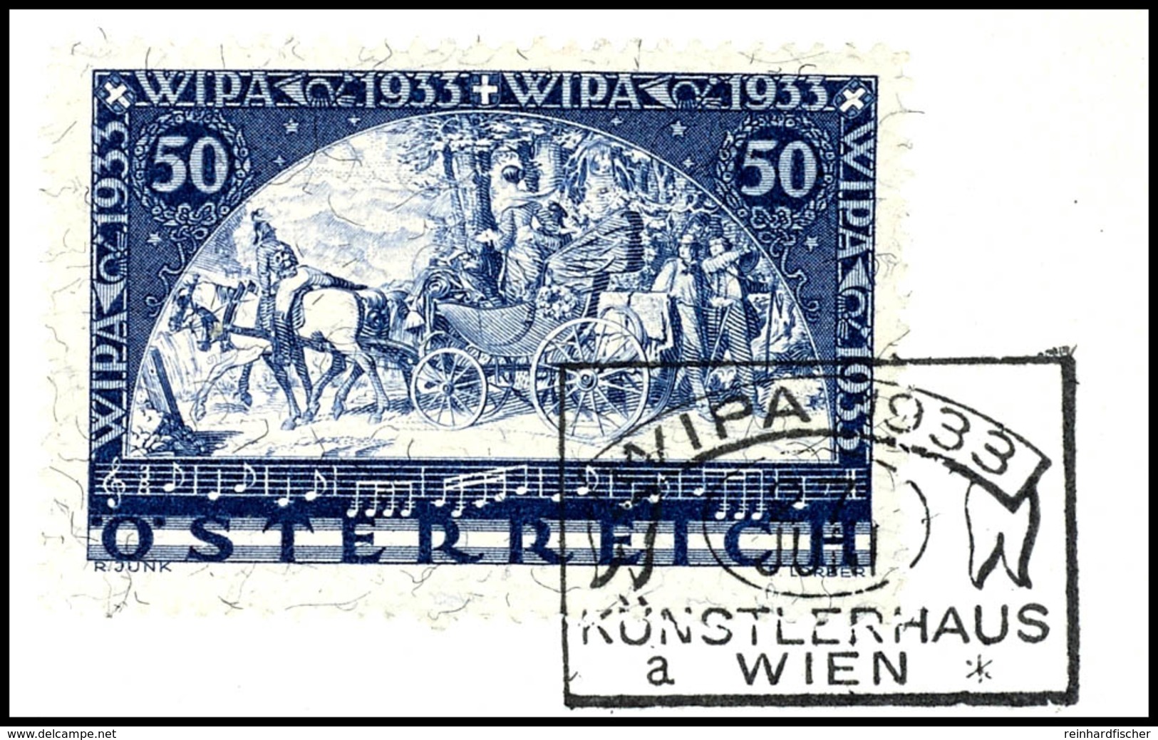 1933, WIPA-Marke Auf Faserpapier Mit Sonderstpl., Tadelloses Briefstück, Mi. 650,--, Katalog: 556A O - Altri & Non Classificati