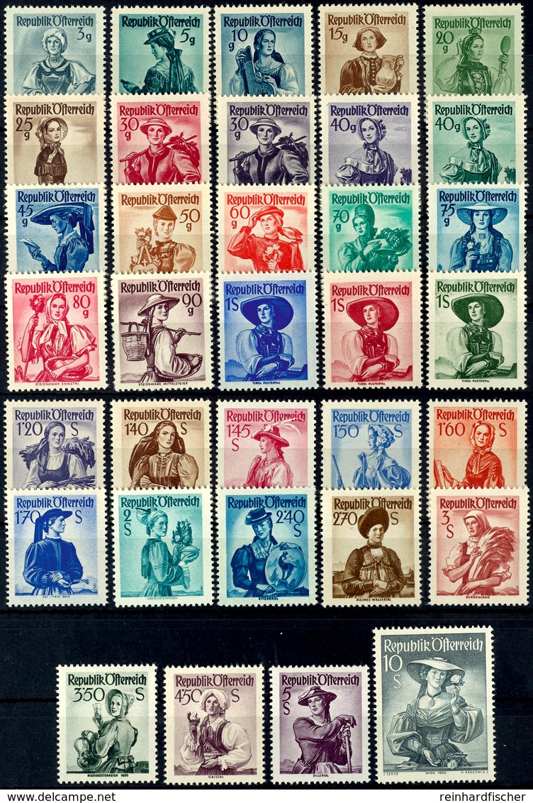 1948, 3 G - 10 S. Trachten, 34 Werte Komplett, Tadellos Postfrisch, Unsigniert, Mi. 330.-, Katalog: 893/926 ** - Autres & Non Classés