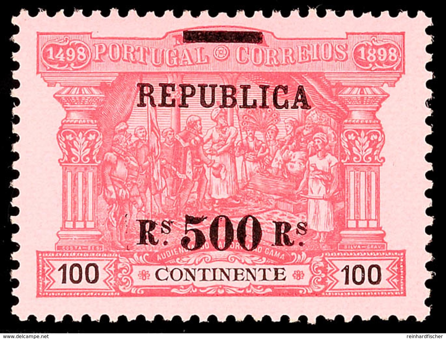 500 Rs Auf 100 R Rosa/schwarz A. Hellrosa, Tadellos Ungebraucht Mit Originalgummi Und Falz, Katalog: 195 * - Portugal