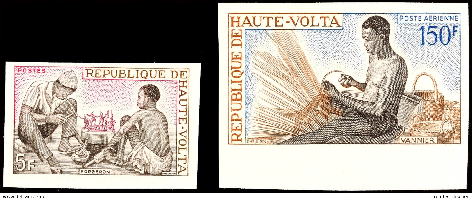 5 U. 150 Fr. Einheimisches Kunsthandwerk 1969, Breitrandig Ungezähnt Statt Gezähnt, Tadellos Postfrisch, Katalog: 259/60 - Alto Volta (1958-1984)