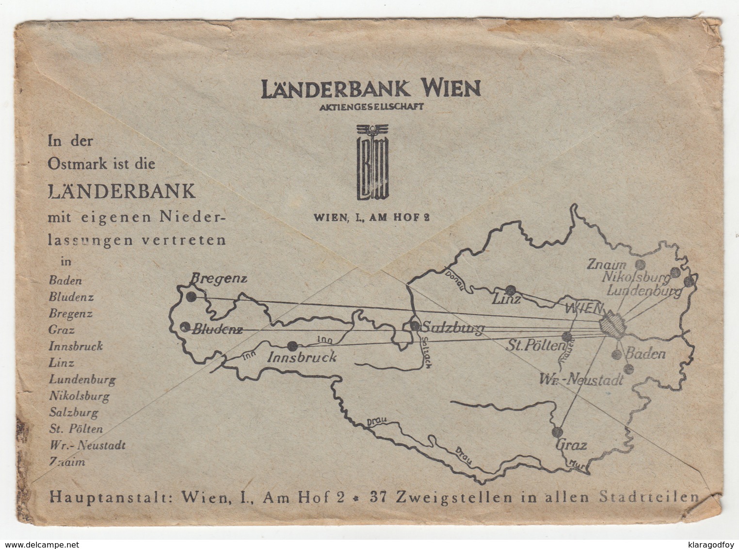 Landerbank Wien Letter Cover With Invite & Response Cover Travelled 1942 Meter Stamp B181215 - Covers & Documents