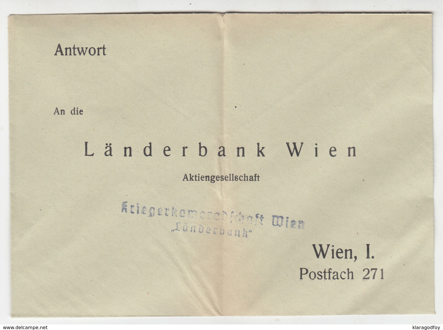 Landerbank Wien Letter Cover With Invite & Response Cover Travelled 1942 Meter Stamp B181215 - Briefe U. Dokumente