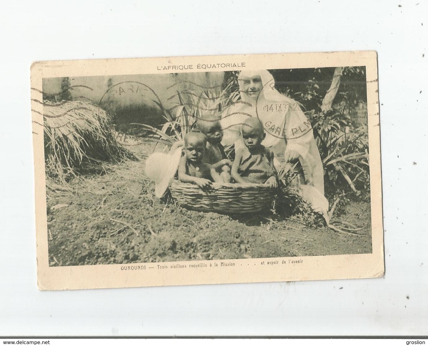 OUROUNDI TROIS OISILLONS  RECUEILLIS A LA MISSION (SOEUR ET PETITS ENFANTS) 1931 - Ruanda-Burundi