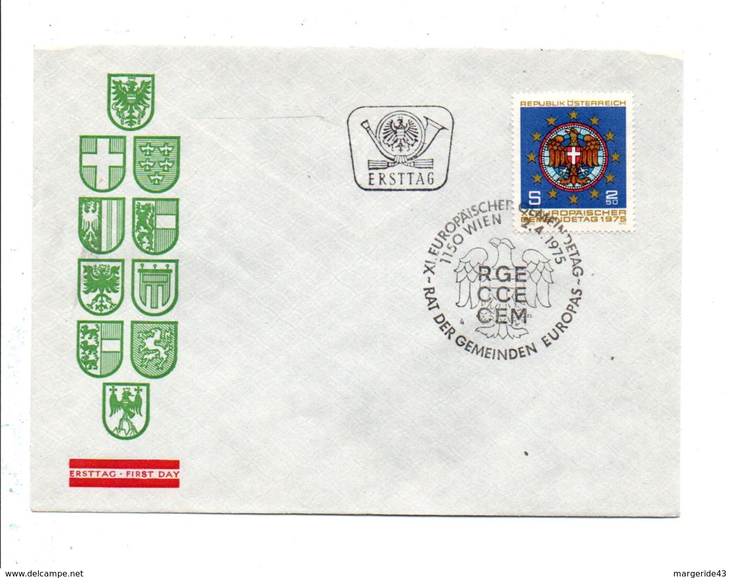 AUTRICHE FDC 1975 JOURNEE EUROPEENNE DES COMMUNES D'EUROPE - FDC