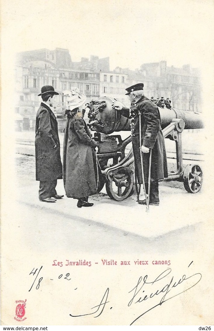 Paris, Les Invalides - Visite Aux Vieux Canons - Edition K.F. - Carte Dos Simple - Autres Monuments, édifices