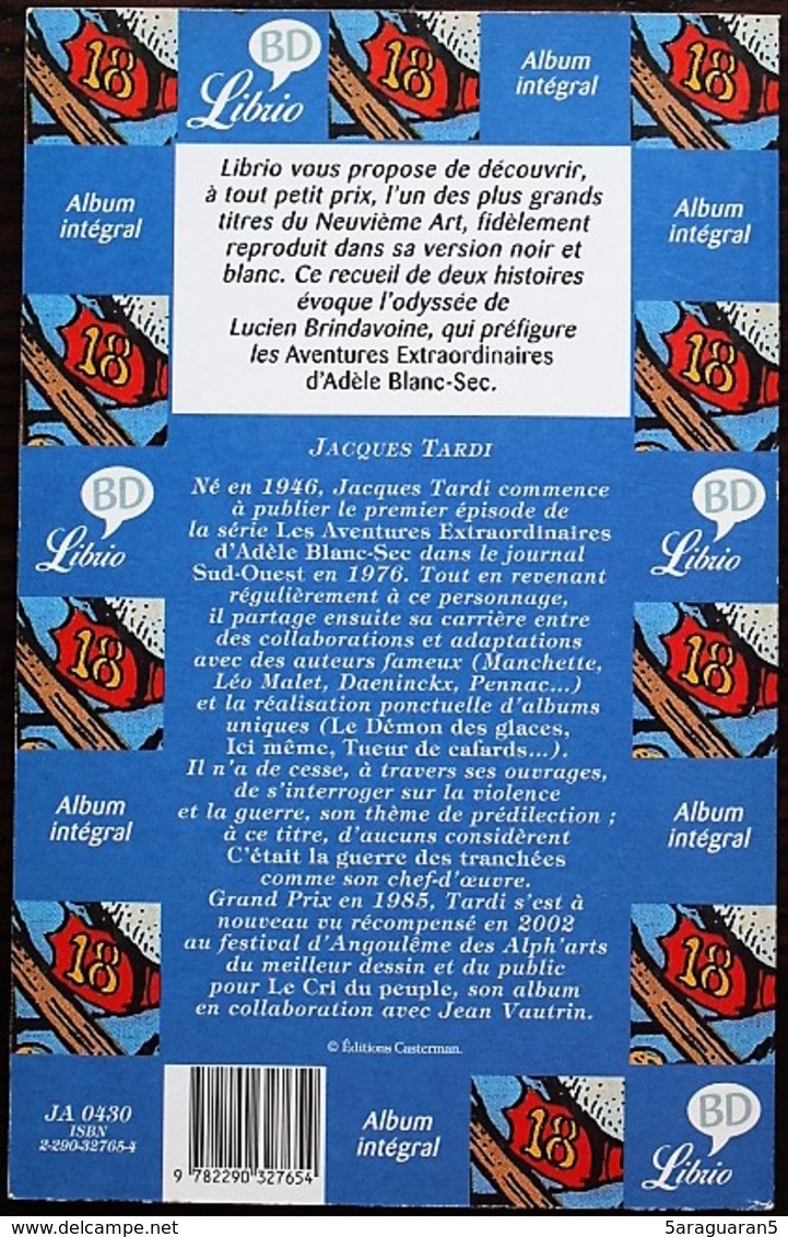 BD ADIEU BRINDAVOINE Suivi De LA FLEUR AU FUSIL - Rééd. 2002 Librio BD - Tardi