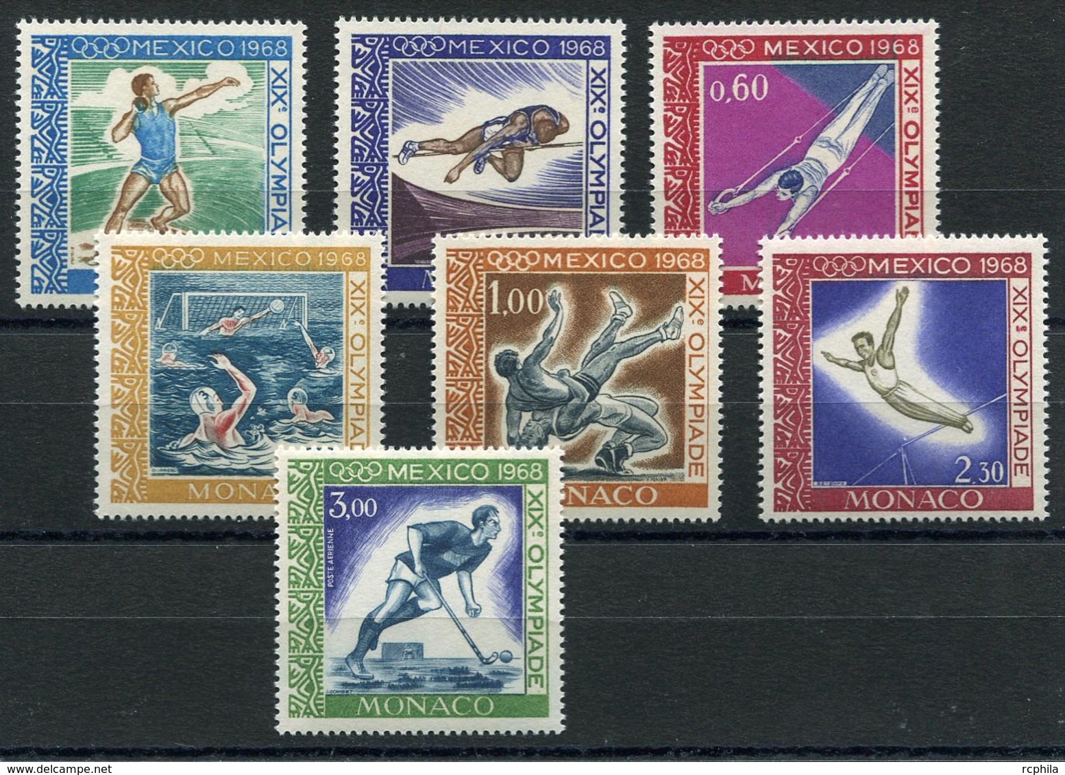 RC 10717 MONACO N° 736 / 741 + PA N° 92 JEUX OLYMPIQUES DE MEXICO 1968 NEUF ** TB - Unused Stamps