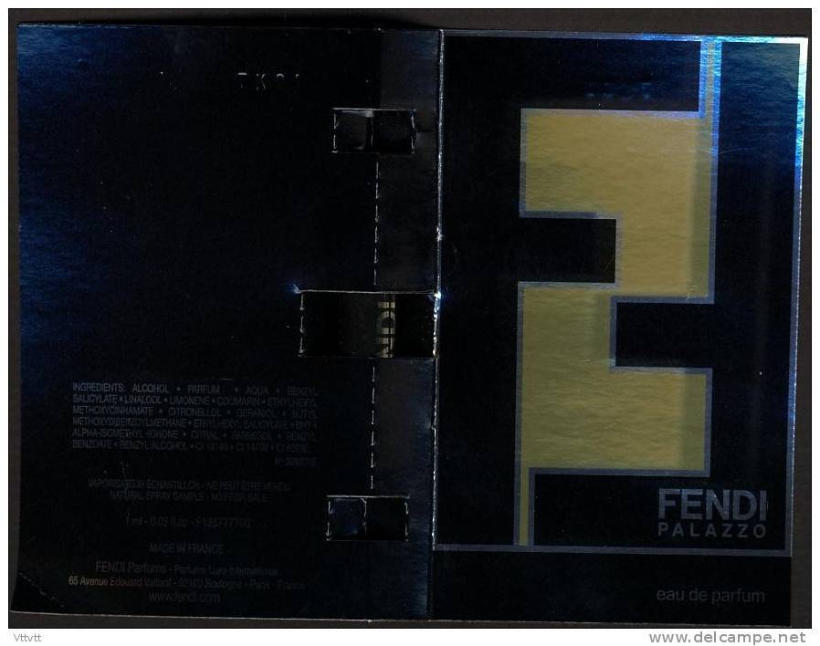 "Fendi, Palazzo", Eau De Parfum, Vaporisateur, 1 Ml, 0,03 FL OZ. - Echantillons (tubes Sur Carte)