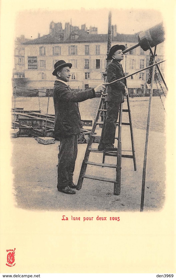 Paris Petits Métiers - Editions Kunzli, Légende Rouge - La Lune Pour Deux Sous - Astronome - Téléscope - Cecodi N'A 212 - Sets And Collections