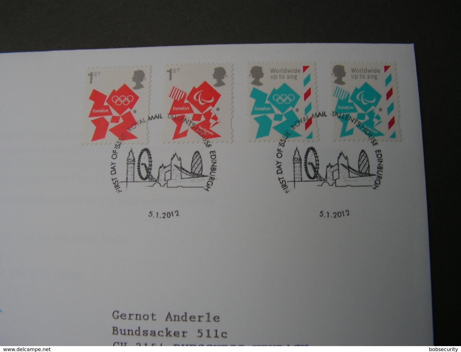 GB FDC  2012 London Olympic - Briefe U. Dokumente