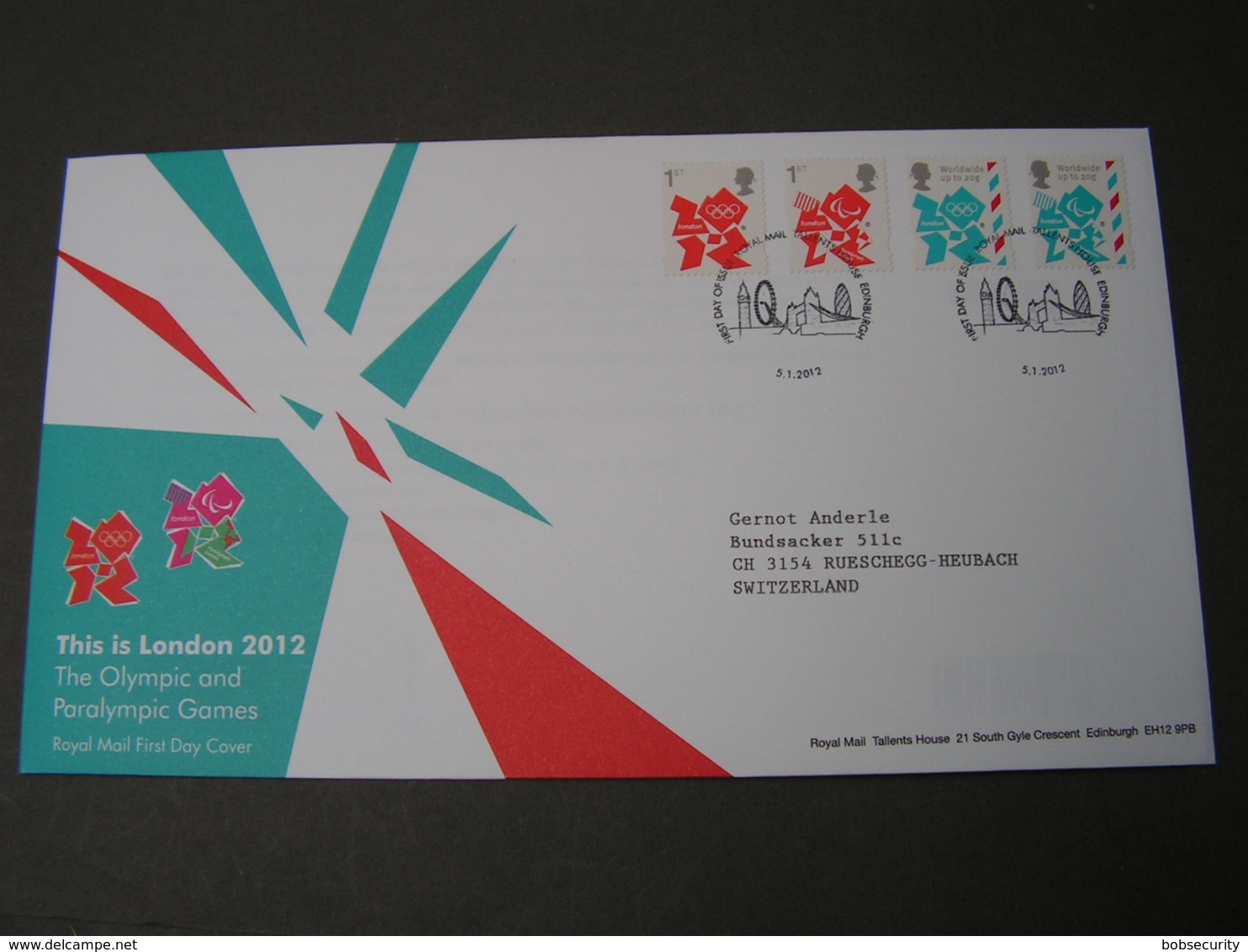 GB FDC  2012 London Olympic - Briefe U. Dokumente