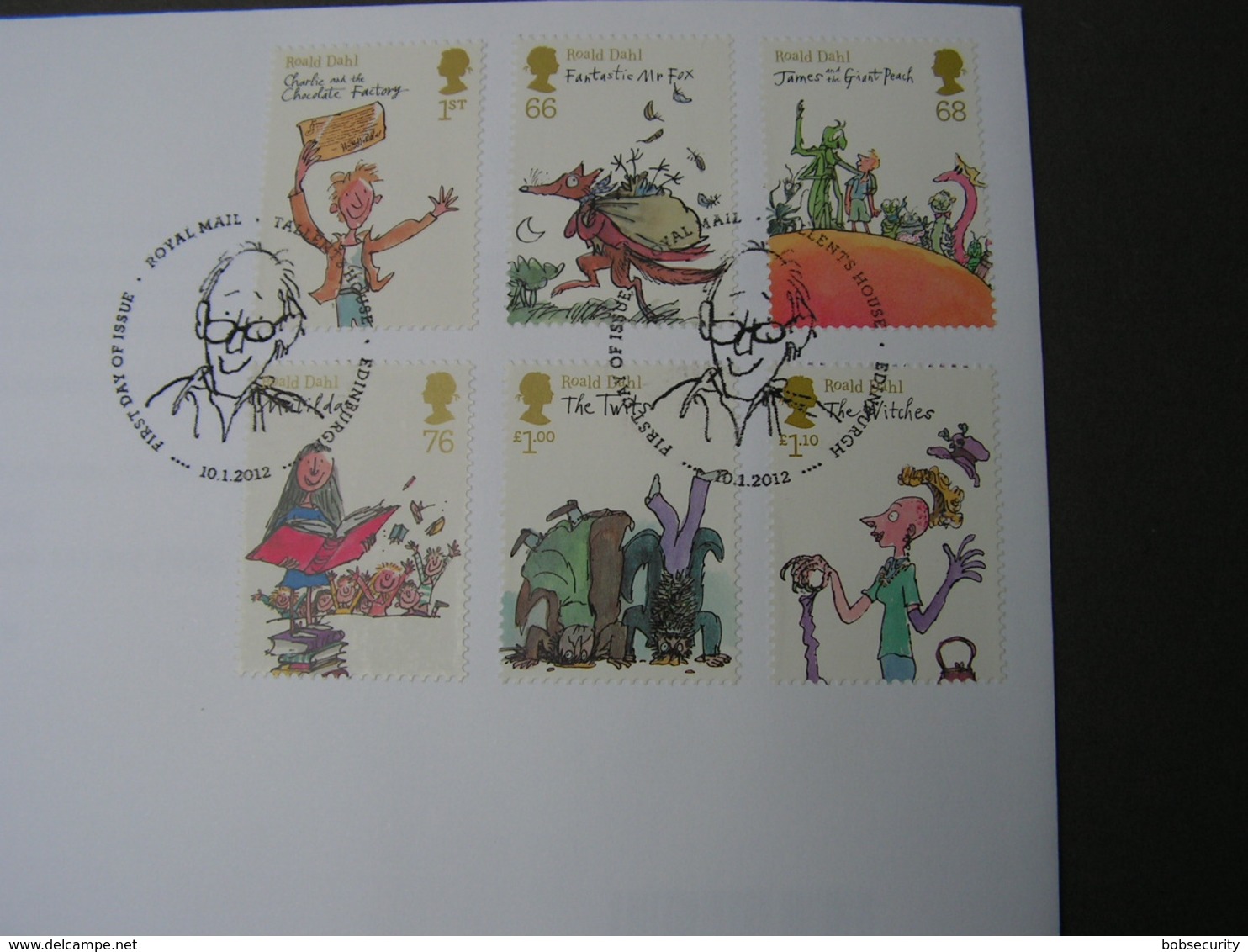 GB FDC  2012 Roald Dahl - Briefe U. Dokumente