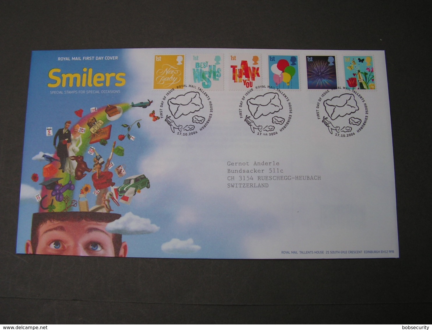 GB FDC  2006 Smilers 2451-2456 - 2001-2010 Dezimalausgaben